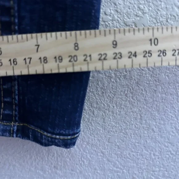 Y2K Mek Denim Jean Pant Women 30x34 Moscow Slim Boot Flared Distressed Blue - Picture 11 of 15